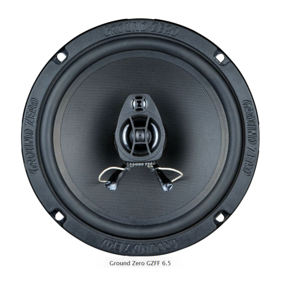 Ground Zero GZFF 6.5 2-drożne głośniki współosiowe o średnicy woofera 165 mm. Moc woofera 80 W RMS / 120 W